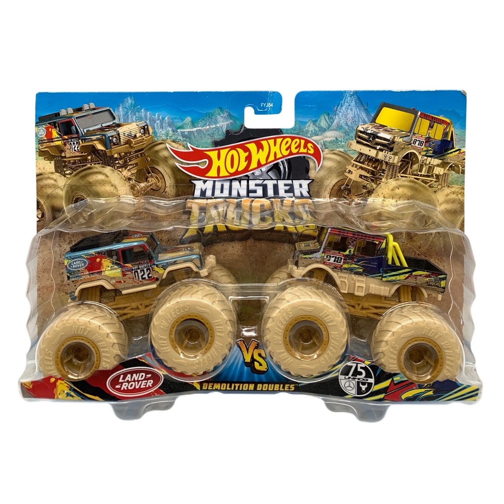 Hot Wheels Monster Trucks 2-Pack Land‎ Rover vs Unimog Multi Demolition Doubles